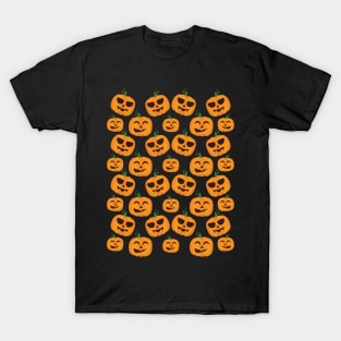 Halloween Jack O Lantern Pumpkin Pattern T-Shirt